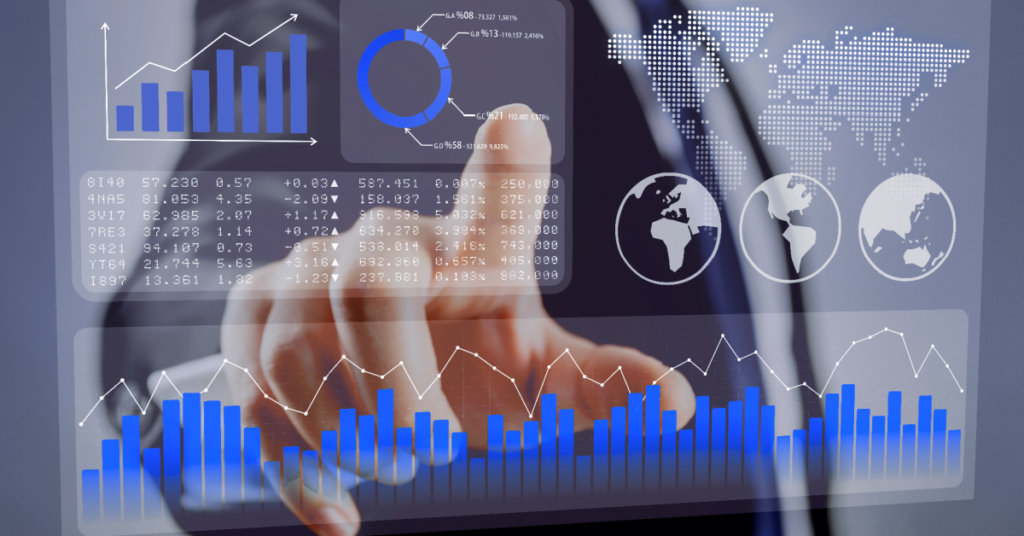 Utilimarc - How to Understand the ROI of Your Electric Vehicle  Image is of a data dashboard in blue.